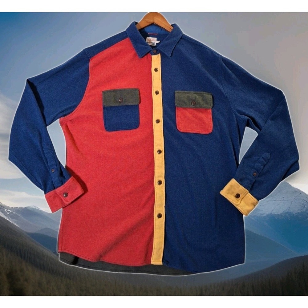 Faherty Alpine Fun Shirt Men's 2XL Knit Pockets Button Up Flannel Long Sleeve